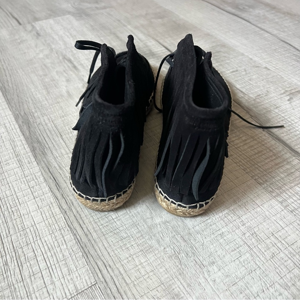 NEW SAINT LAURENT Fringe Suede Espadrille Black Desert Boots Size 36 - Picture 12 of 16
